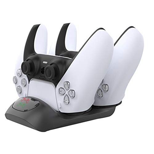 ABTSICA Cargador para Playstation PS5 DualSense Wireless Controller, Gamepad Contact Soporte de Carga Doble con luz LED Soporte para Cargador portátil Soporte para Accesorios