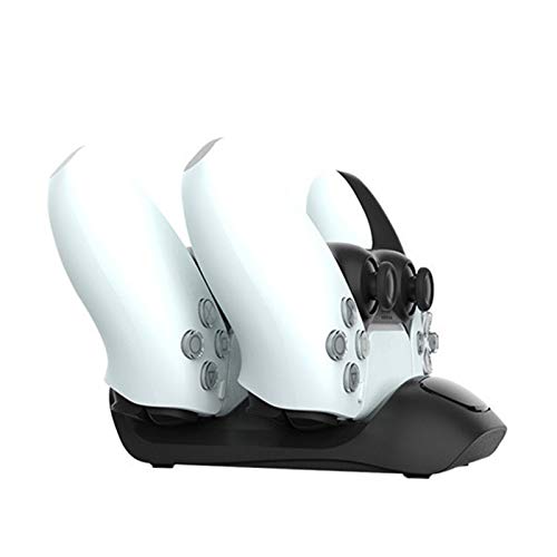 ABTSICA Cargador para Playstation PS5 DualSense Wireless Controller, Gamepad Contact Soporte de Carga Doble con luz LED Soporte para Cargador portátil Soporte para Accesorios