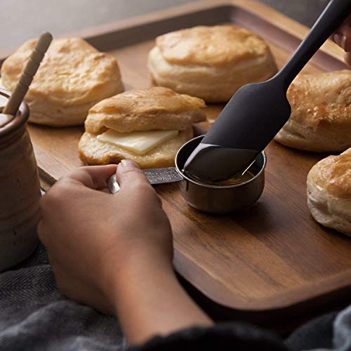ACAMPTAR Juego De Espátula De Silicona Negra De 3 Piezas - Espátulas De Goma Sin Costura Resistentes Al Calor 600 Fahrenheit - Espátula Peque？a, Espátula Grande para Cocinar Y Hornear