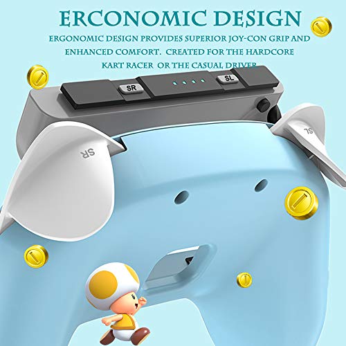 Accesorios 8 en 1 Switch Joycon SONVIEE 2 Switch Joy-Con y 2 mandos para el volante con 4 tapas de repuesto para el pulgar