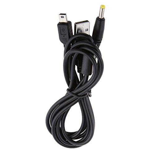 Accesorios de Sony PSP 1000 2000 3000 Negro 2 in 1 USB Cable de Carga de Datos Cargador