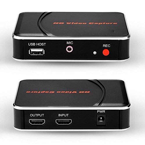acemax - Grabadora de vídeo HDMI 1080p Compatible con Xbox One/PS4/Wii U/Nintendo Switch y Mic Compatible con Google Stadia