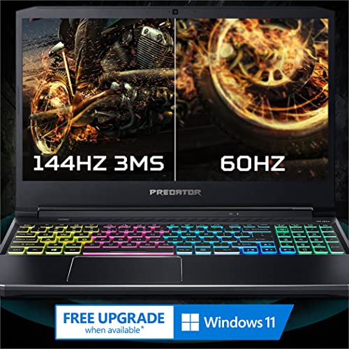 Acer Predator Helios 300 Gaming Laptop, Intel i7-10750H, NVIDIA GeForce RTX 3060 6GB, 15.6" FHD 144Hz 3ms IPS Display, 16GB DDR4, 512GB NVMe SSD, WiFi 6 American English Backlit Keyboard
