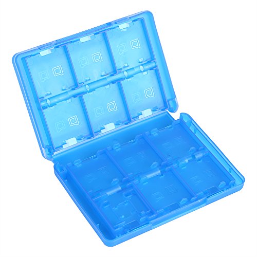 Acouto Estuche para Tarjetas de Juego, 28 en 1 PP Estuche para Tarjetas de Plástico para Juegos Caja de Almacenamiento de Cartuchos para Tarjetas de Juego 3Ds Dsl Dsi Ll (Azul)