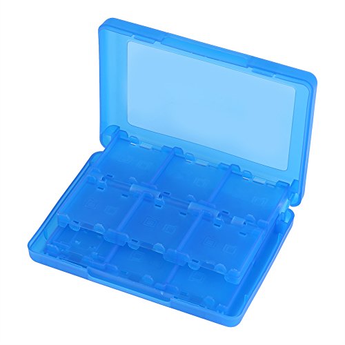 Acouto Estuche para Tarjetas de Juego, 28 en 1 PP Estuche para Tarjetas de Plástico para Juegos Caja de Almacenamiento de Cartuchos para Tarjetas de Juego 3Ds Dsl Dsi Ll (Azul)