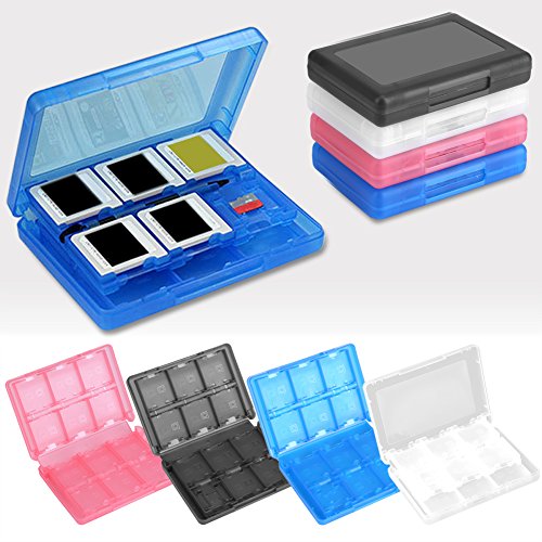 Acouto Estuche para Tarjetas de Juego, 28 en 1 PP Estuche para Tarjetas de Plástico para Juegos Caja de Almacenamiento de Cartuchos para Tarjetas de Juego 3Ds Dsl Dsi Ll (Azul)