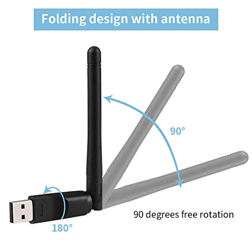 Adaptador de red USB WIFI Conexión para MAG 250 254 255 260 270 275,V7 V8 serie,Ordenador de Windows 10,8,7,XP, Vista,Linux, 2.4 GHz,150 Mbps, puerto Fast Ethernet,modo AP y extensor,antenas internas