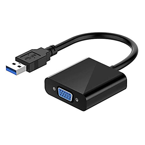 Adaptador USB a VGA, Adaptador USB 3.0 / 2.0 a VGA, Adaptador USB 3.0 / 2.0 a VGA Convertidor de Video de múltiples Pantallas Resolución de Soporte 1080p para Windows 7/8 / 8.1 / 10