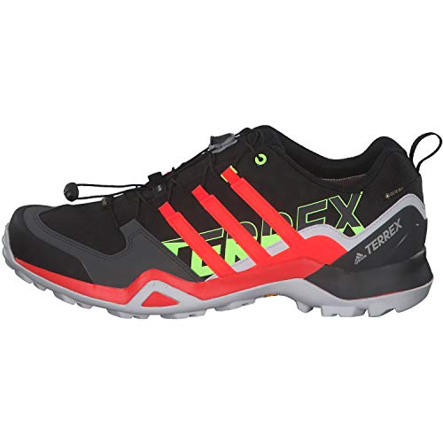 adidas Terrex Swift R2 GTX, Trail Running Shoe Hombre, Core Black/Solar Red/Signal Green, 42 EU