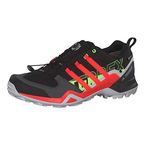 adidas Terrex Swift R2 GTX, Trail Running Shoe Hombre, Core Black/Solar Red/Signal Green, 42 EU