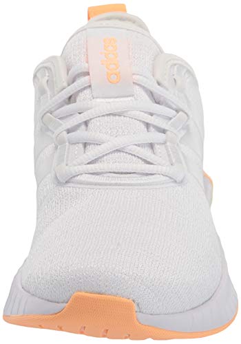 adidas Women's Kaptir Super Running Shoes, White/White/Acid Orange, 9.5