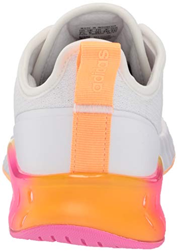 adidas Women's Kaptir Super Running Shoes, White/White/Acid Orange, 9.5