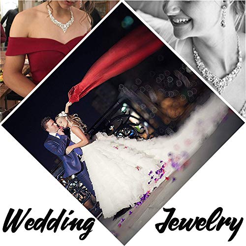 Adramata Conjunto de Joyas de Novia de Cristal para Las Mujeres Rhinestone Collar Pendientes Pulsera Boda Dama de Honor