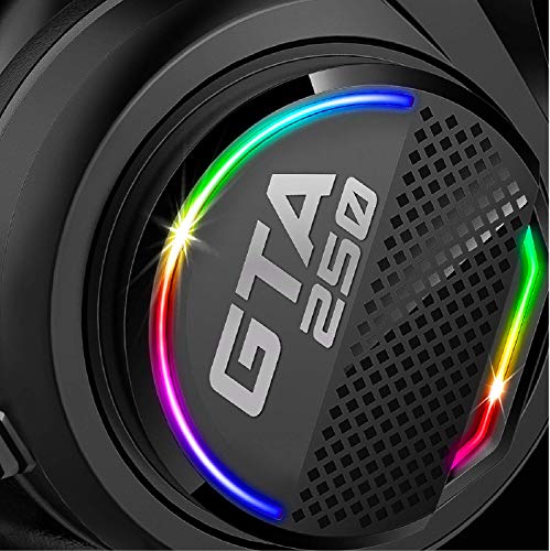 ADVANCE - GTA 250 - Auriculares para Juegos para PC Y PS4 - Piel Sintética - Micrófono Flexible - LED RGB Rainbow - Ajustable - Sonido Envolvente Virtual 7.1
