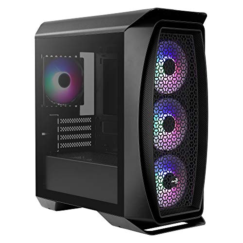 Aerocool AEROONEMINIFROST, caja PC Micro ATX, 4 ventiladores,2 paneles, negro