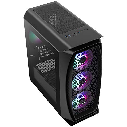 Aerocool AEROONEMINIFROST, caja PC Micro ATX, 4 ventiladores,2 paneles, negro