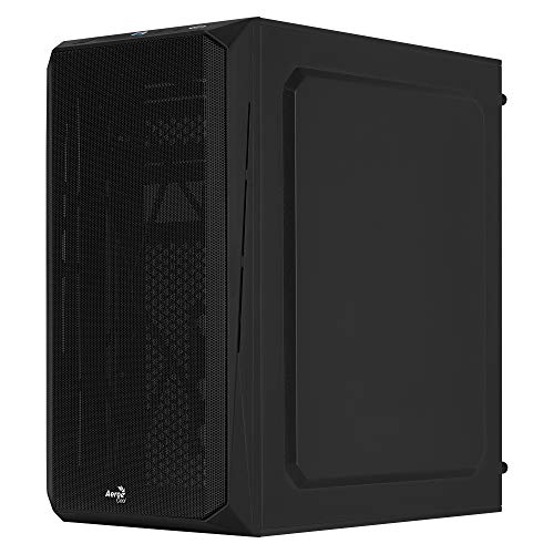 Aerocool CS107V1, Caja PC MicroATX, Ventana lateral, Ventilador 120 mm, Negro