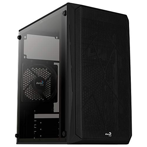Aerocool CS107V1, Caja PC MicroATX, Ventana lateral, Ventilador 120 mm, Negro