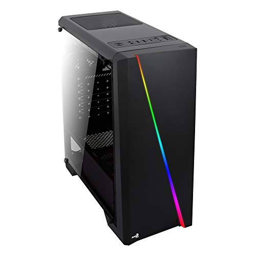 Aerocool CYLON, Caja Ordenador ATX, LED RGB Flow Frontal + Ventana Lateral, Negro