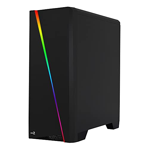 Aerocool CYLON, Caja Ordenador ATX, LED RGB Flow Frontal + Ventana Lateral, Negro