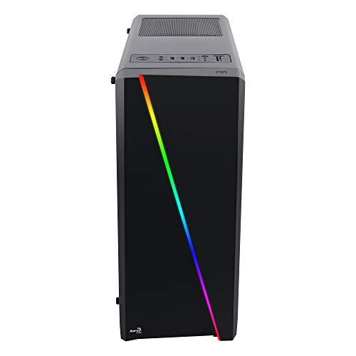 Aerocool CYLON, Caja Ordenador ATX, LED RGB Flow Frontal + Ventana Lateral, Negro