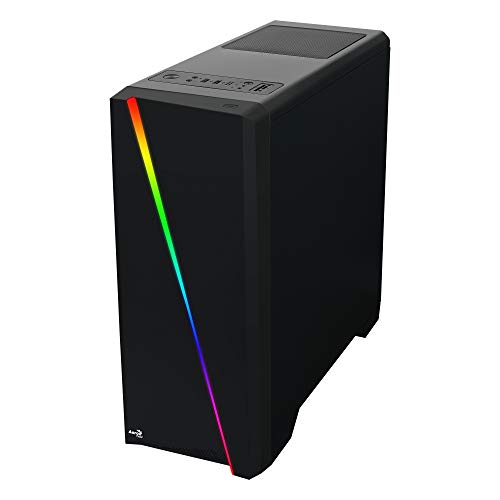 Aerocool CYLON, Caja Ordenador ATX, LED RGB Flow Frontal + Ventana Lateral, Negro