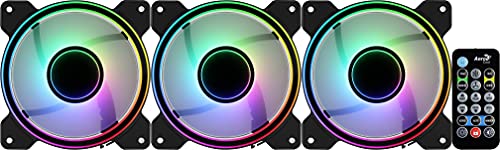 Aerocool MIRAGE12PRO, Pack 3 Ventiladores 120mm ARGB, Hub RGB, 6-Pin, Silencioso
