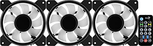 Aerocool MIRAGE12PRO, Pack 3 Ventiladores 120mm ARGB, Hub RGB, 6-Pin, Silencioso