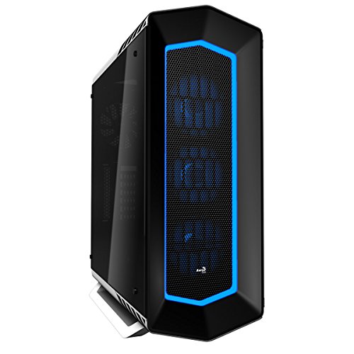 Aerocool P7C1PRO - Caja gaming para PC (semitorre, ATX, Iluminación RGB 4 modos, panel lateral cristal templado, 7 ranuras expansión, + HUB P7H1, + 3 ventiladores P7F12 y 1 trasero 12cm), color blanco