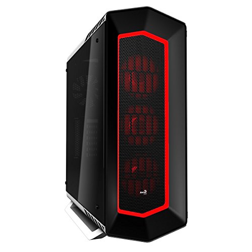 Aerocool P7C1PRO - Caja gaming para PC (semitorre, ATX, Iluminación RGB 4 modos, panel lateral cristal templado, 7 ranuras expansión, + HUB P7H1, + 3 ventiladores P7F12 y 1 trasero 12cm), color blanco