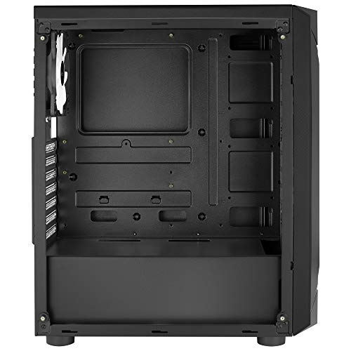 Aerocool SENTINEL, caja de PC ATX, cristal templado, 3 ventiladores RGB 120mm, Negro