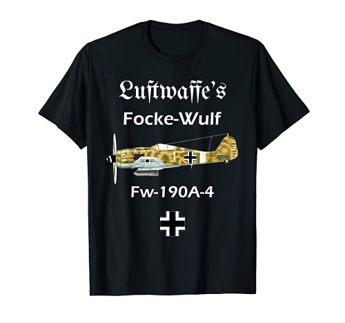 Aeroplano alemán Luftwaffe Focke-Wulf FW 190A-4 Segunda Guerra Mundial Camiseta