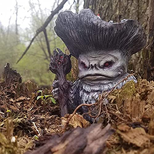 AERVEAL Adornos Mushroom Elf Shaman Wizard Dwarf Monster Goblin Guardian Resin Ornamento