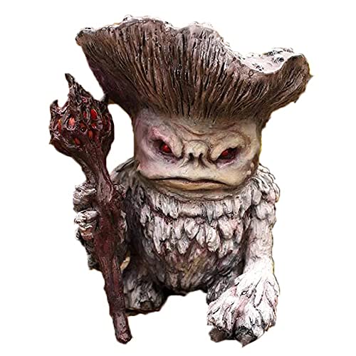AERVEAL Adornos Mushroom Elf Shaman Wizard Dwarf Monster Goblin Guardian Resin Ornamento