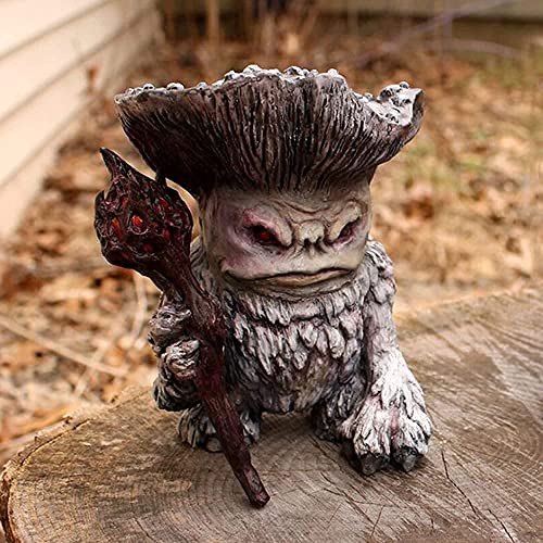 AERVEAL Adornos Mushroom Elf Shaman Wizard Dwarf Monster Goblin Guardian Resin Ornamento