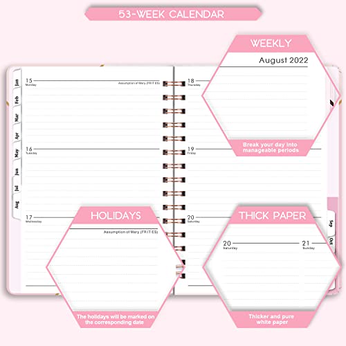 Agenda 2022, agenda de Enero de 2022 a Diciembre de 2022, 21,5 x 15,5 cm