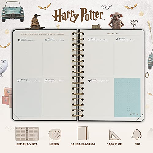 Agenda Harry Potter 2021 2022 - Agenda Escolar 2021-2022 / Agenda 2022 semana vista - Agenda 12 meses desde Agosto de 2021 a Julio de 2022 │ Agenda A5 - Producto con licencia oficial - Agenda Erik