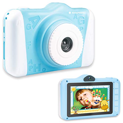 AGFA Foto Realikids CAM 2 - Cámara de Fotos Digital para niños (Fotos de 12 MP, vídeo, Pantalla LCD de 3,5 Pulgadas, filtros de Fotos, Modo Selfie, batería de Litio) Azul