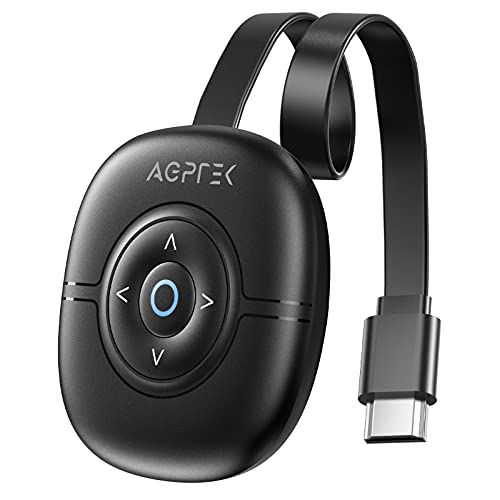 AGPTEK Wireless Display Dongle 4K, Adaptador HDMI inalámbrico WiFi Display Receiver Compatible con Android/iOS/PC/TV/Monitor/Proyector, Miracast Airplay DLNA Chrome