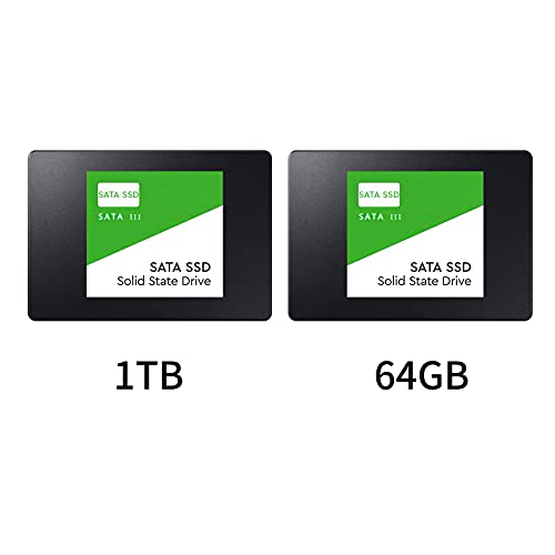 AHNUNVA Unidad de Disco USB de 1TB / 64G sólida, disfracesState Drive 400MB / s SATA 6.0GB / s SSD Unidad de Disco Duro Interno Lectura rápida para computadoras portátiles de Escritorio para Juegos