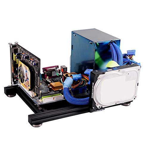 AHSATA ITX Banco de Pruebas Banco de Pruebas Marco de computadora de Marco Abierto, Marco Abierto de Bricolaje Disipación de Calor Aleación de Aluminio Caja de PC de computadora Chasis para ITX