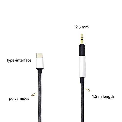 Aiivioll Upgrade HD598 - Cable de Repuesto para Auriculares Sennheiser HD598, HD598 SE, HD518, HD558, HD598 CS, HD599, HD579, con micrófono Integrado y Control de Volumen (Negro)
