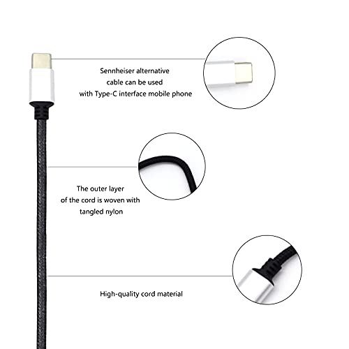 Aiivioll Upgrade HD598 - Cable de Repuesto para Auriculares Sennheiser HD598, HD598 SE, HD518, HD558, HD598 CS, HD599, HD579, con micrófono Integrado y Control de Volumen (Negro)
