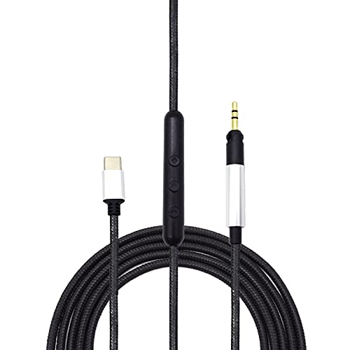 Aiivioll Upgrade HD598 - Cable de Repuesto para Auriculares Sennheiser HD598, HD598 SE, HD518, HD558, HD598 CS, HD599, HD579, con micrófono Integrado y Control de Volumen (Negro)