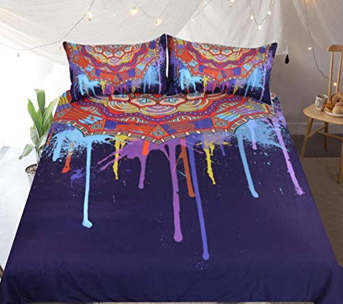 AJ WALLPAPER 32216 Totem - Juego de funda de edredón para cama individual Queen King | foto 3D de Angelia del Reino Unido (doble: 200 x 200 cm (± 4 cm)