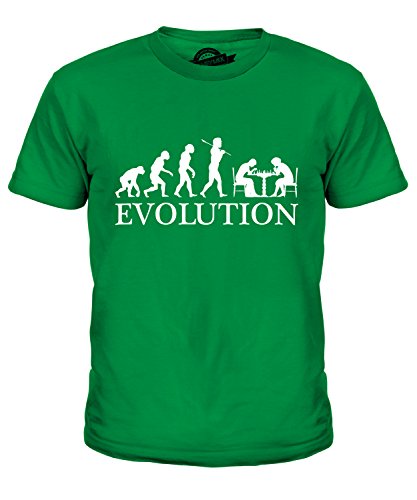 Ajedrez Evolution of Man - Unisex Niños Camiseta - Niño/Niña/Infantil/Bebés - algodón, Manzana Efervescente, 100% algodón 100% ringspun, De Niño, 4 años
