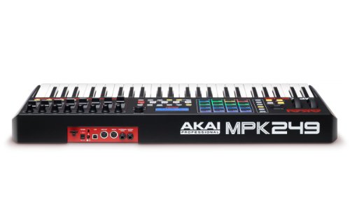 AKAI Professional MPK249 - Teclado controlador MIDI USB de 49 teclas semi-contrapesadas, controles MPC asignables, 16 Pads, Q-links, botones, conectividad plug-and-play y Paquete de Software