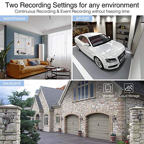 AKASO Cámara de Vigilancia Exterior Cámara IP WiFi de Seguridad IP66 1080P 2MP Compatible con Alexa y Google Home Visión Nocturna Audio Bidireccional Detección de Movimiento, Cuerpo Metálico (B70)