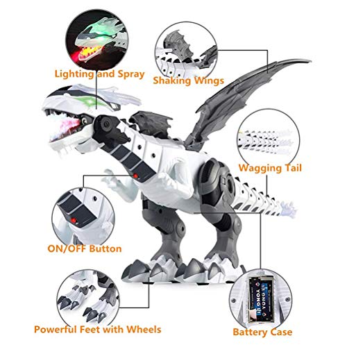 Akemaio Niebla de pulverización Robot de Juguete dragón Dinosaurio niños Caminando de respiración del Fuego del Aerosol de Agua con Luces y Sonidos