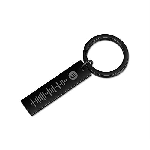 ALBERTBAND Llavero para mujer llavero personalizado con código de Spotify de música escaneable llavero personalizado con tu canción de música (1 pcs-Black)